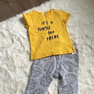 NWOT Petit Lem Matching Outfit 12 Months
